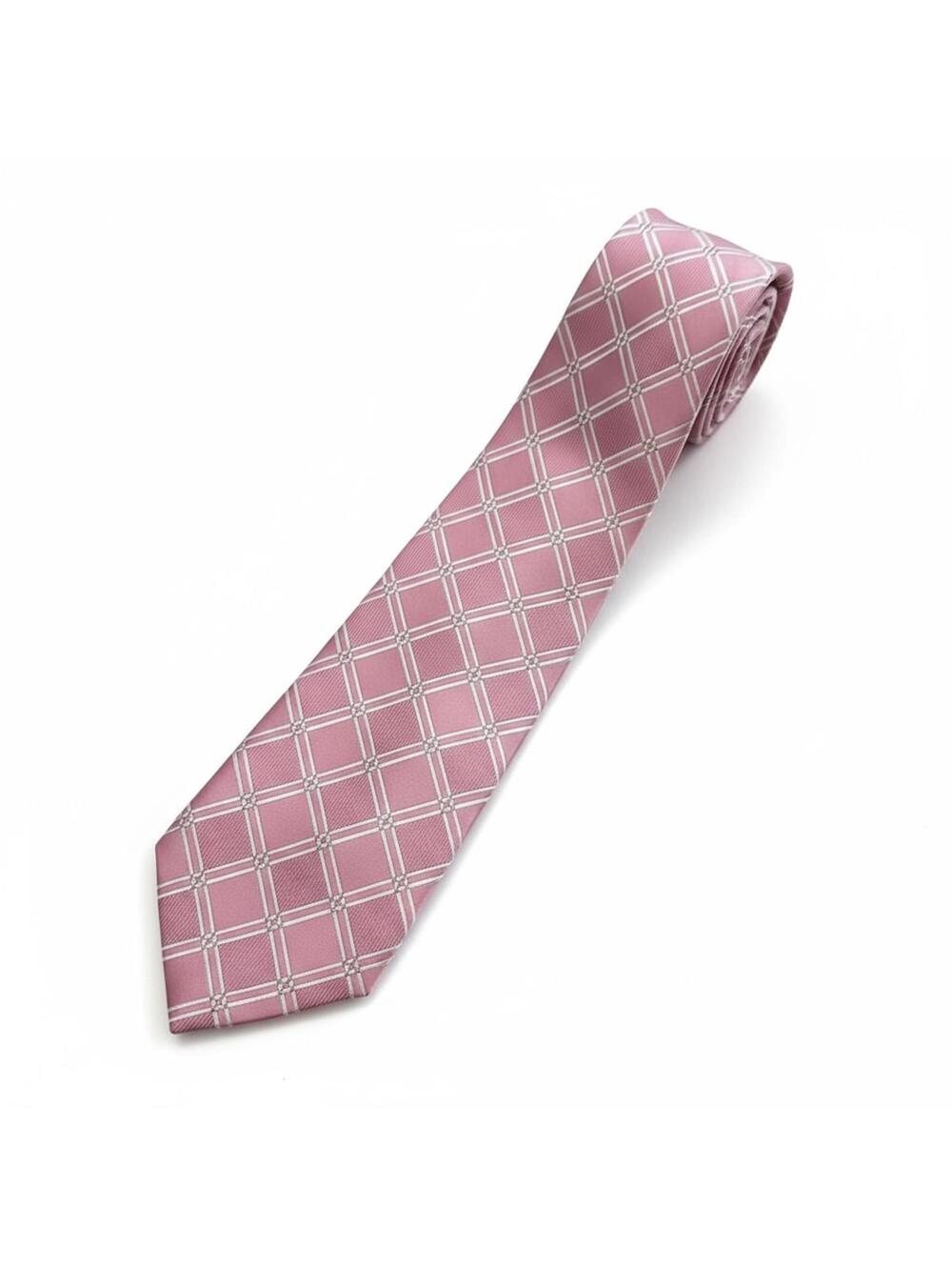 ARROW Men's 100% Silk Pink Plaid Checkered Necktie Tie USA